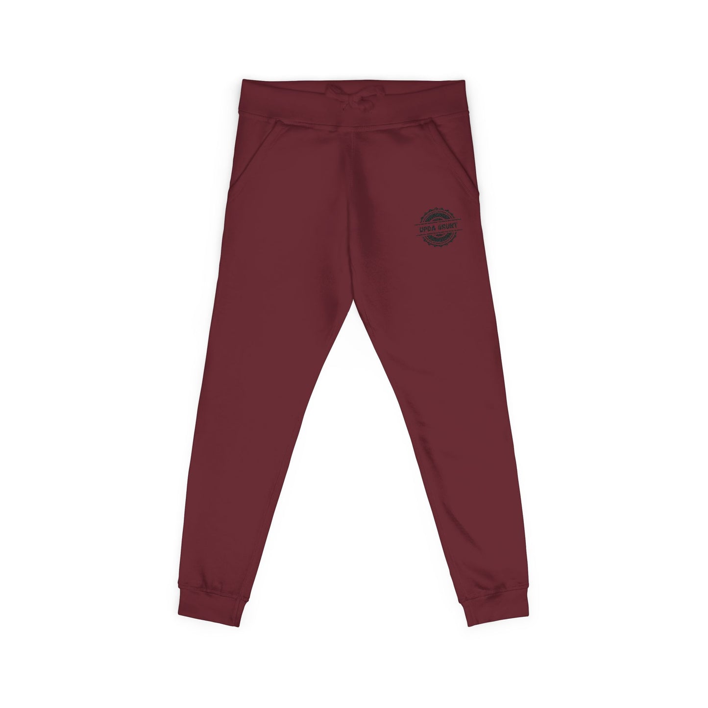 Embroidered Olive Jogger Sweatpants — Vintage Badge Cozy Loungewear