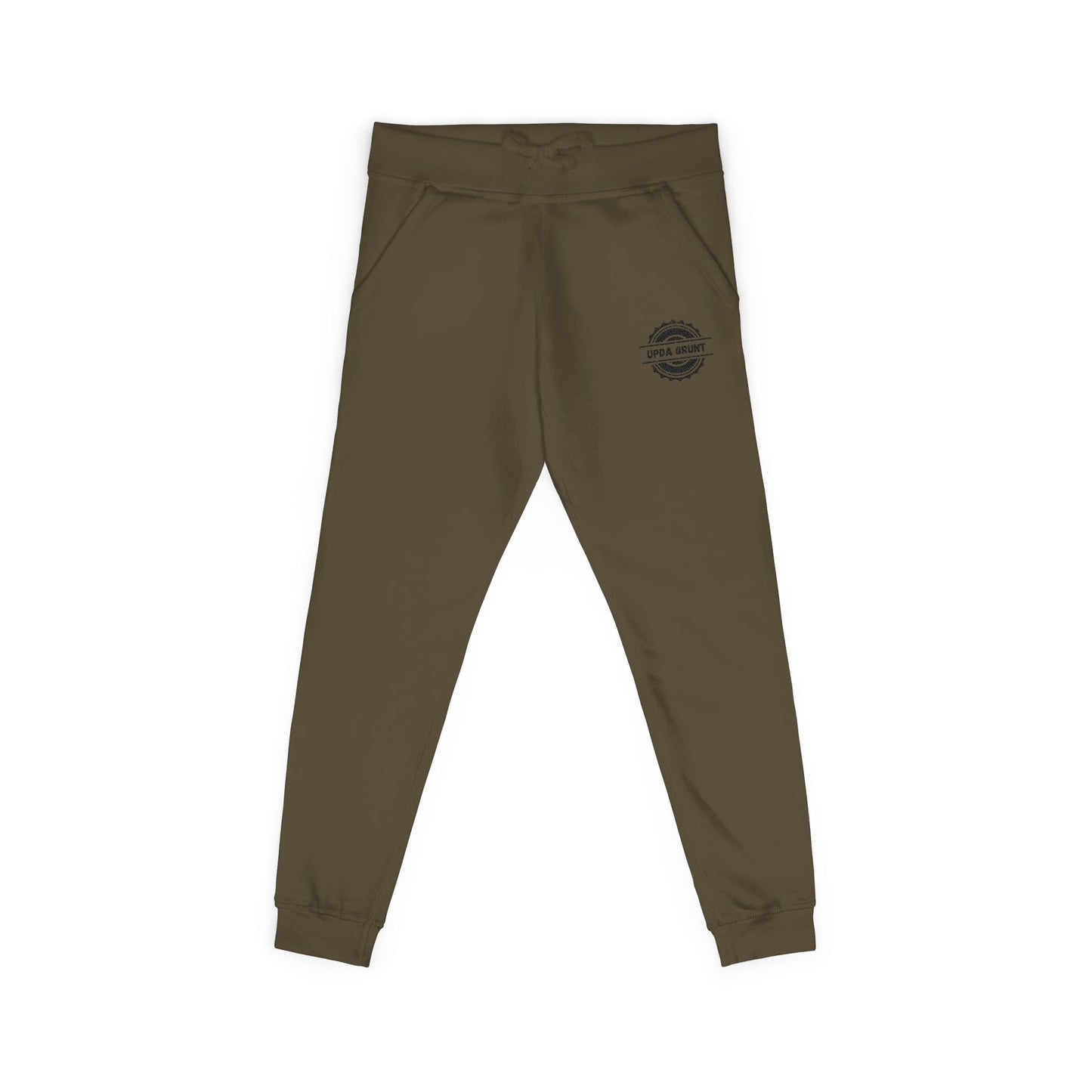 Embroidered Olive Jogger Sweatpants — Vintage Badge Cozy Loungewear