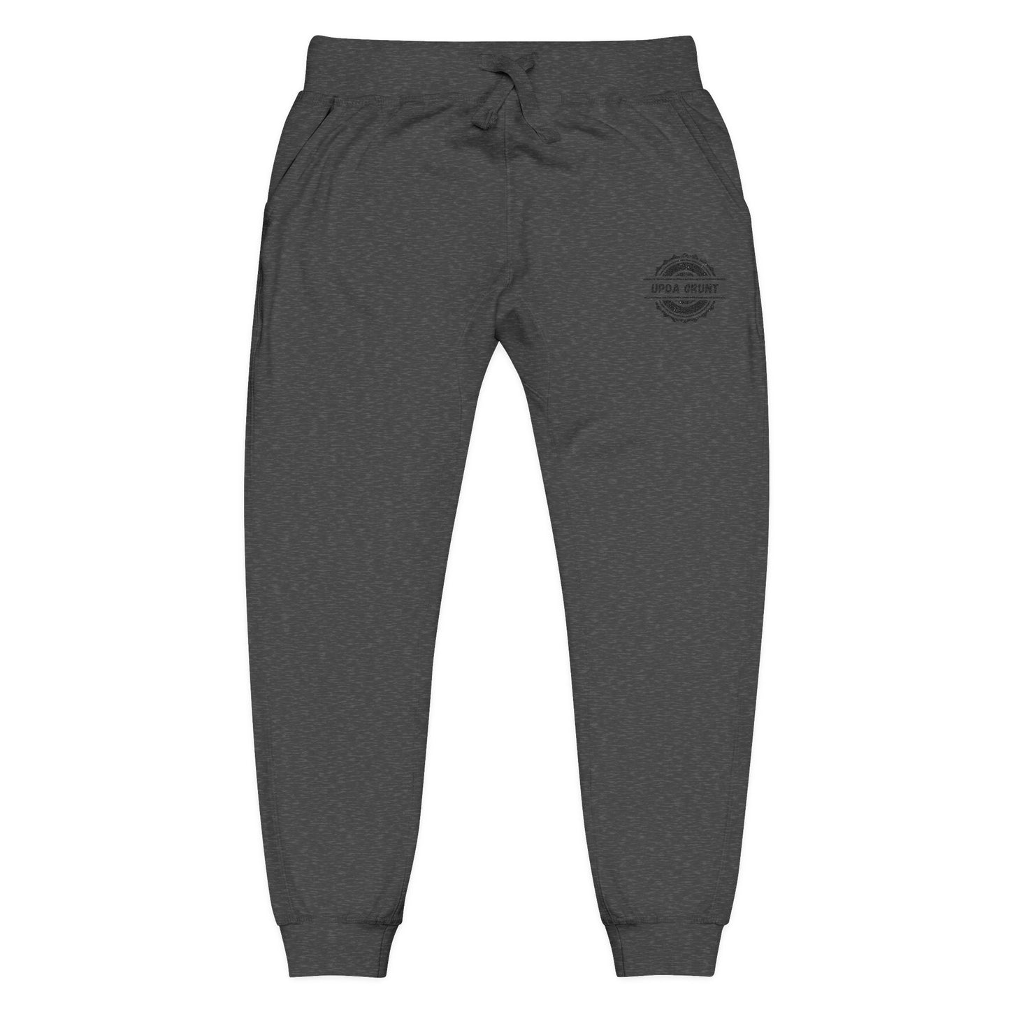 Embroidered Olive Jogger Sweatpants — Vintage Badge Cozy Loungewear